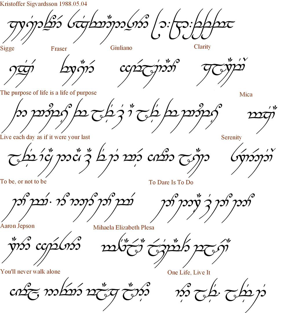 How to write i love you in elvish script