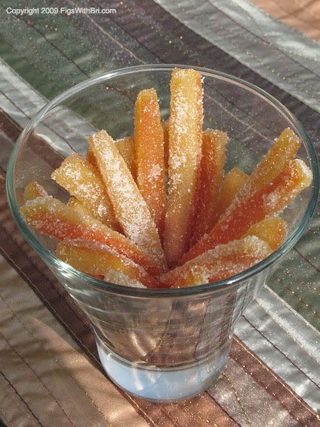 Homemade candied Navel orange peel