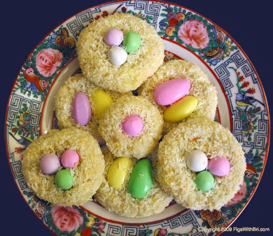 Almond Eggs in Coconut Nests, Easter cookies