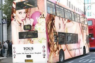 Kylie Mingoue TOUS, London, bus
