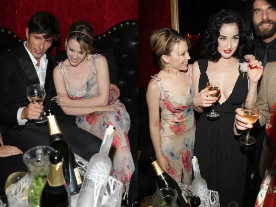 Kylie Minogue at Dita Von Teese birthday party