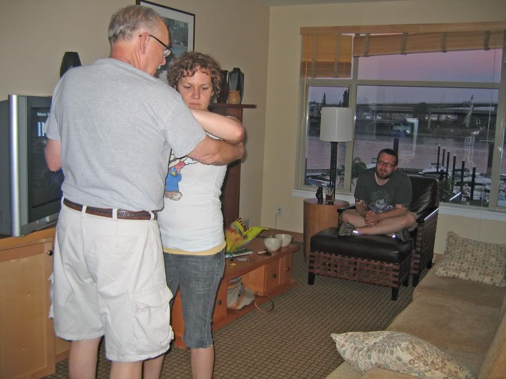Lisa and dad practicing for the big dance