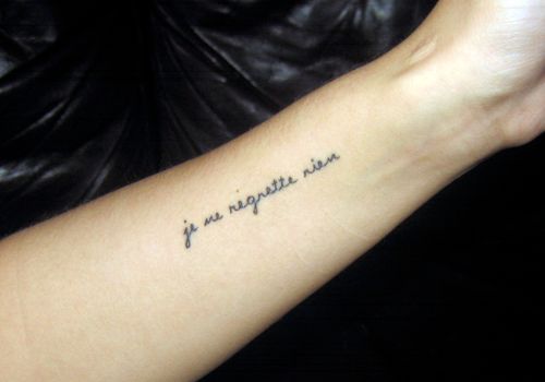 The lyrics tattoo, after 1 week. Who doesn't want to live like that?