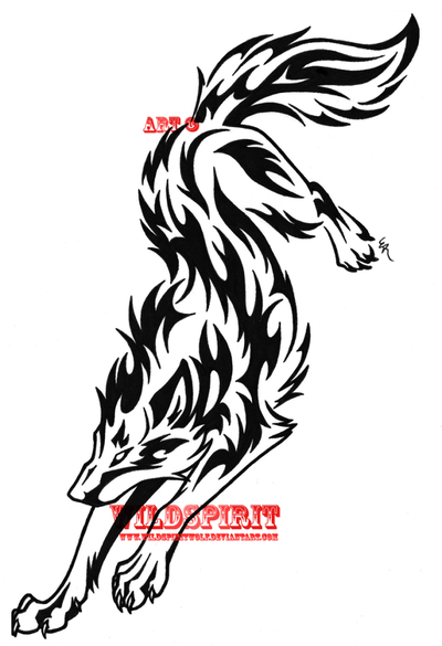 tribal tattoo wolf