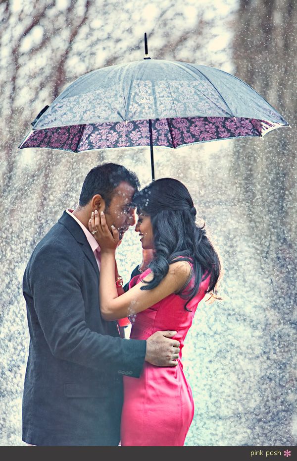 Pink Posh Wedding Photography, Engagement Photo in the Rain