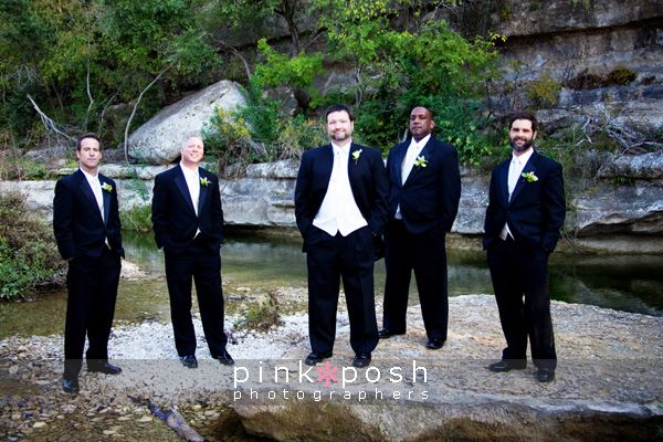 Wedding party - the groom and his groomsmen