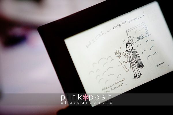 personalized cartoon from the groom to his bride