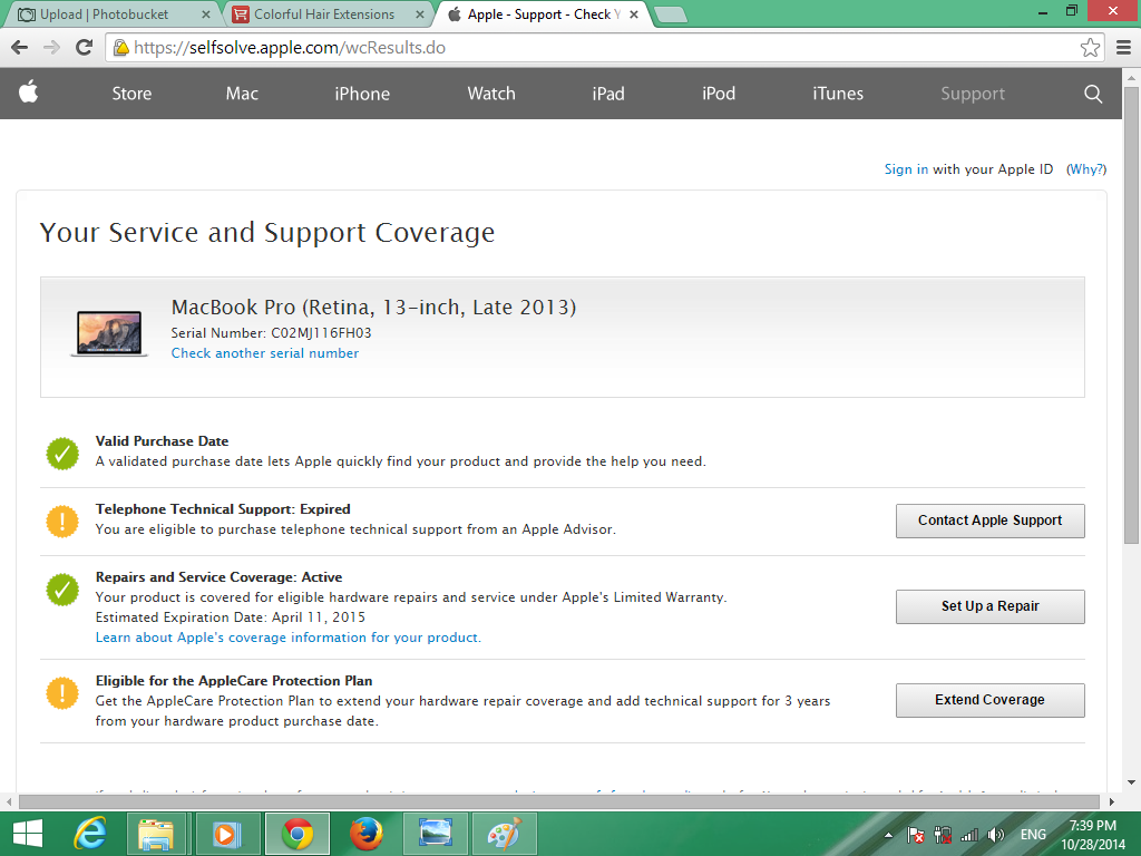 Pro RETINA Display 13in SSD- Core I5 - 8GB - Còn bảo hành chính hãng