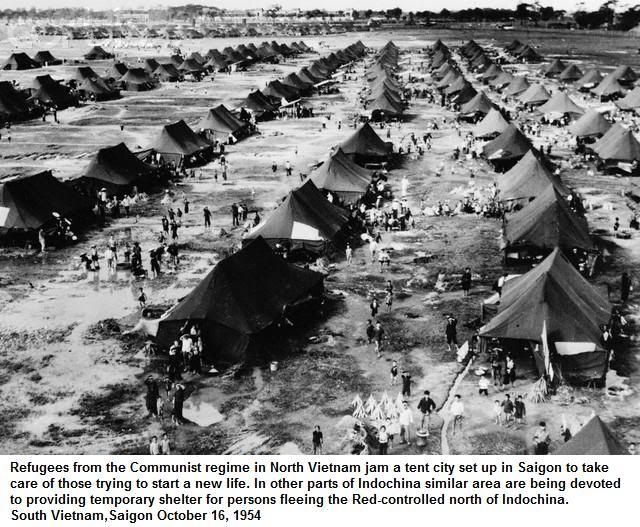 Trại tạm cư cho nhân dân Miền Bắc Di cư  vào Saigon Oct 16 1954