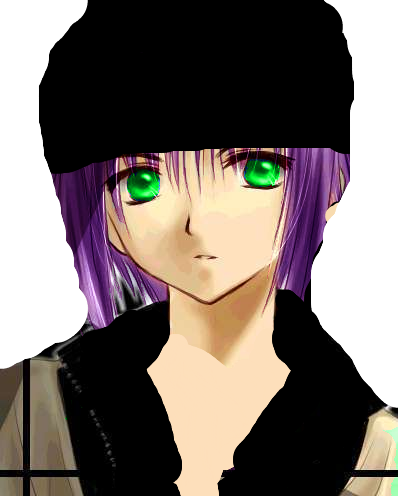 with black hair and blue eyes. anime. Anime boy with purple hair image by 