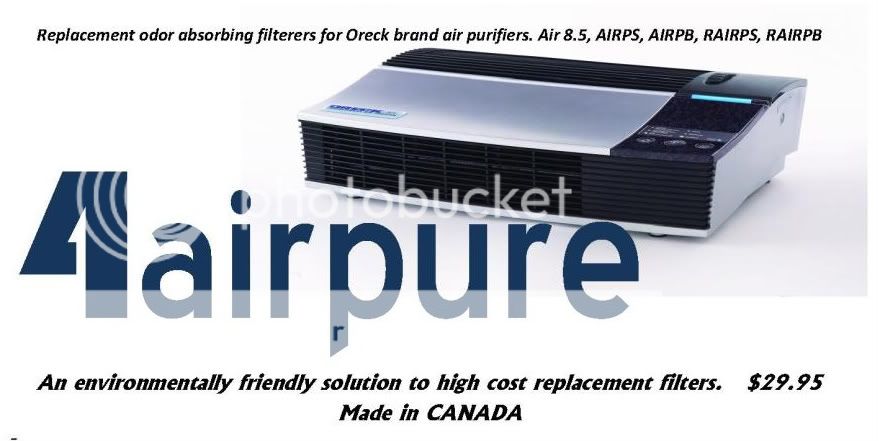 Replacement Odor Absorbing Filtere Oreck Air Purifier