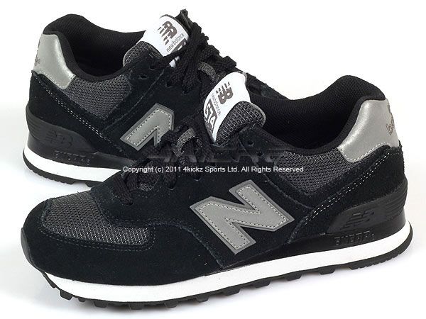 New Balance WL574BS B Black & Silver Classic Lifestyle Retro Running 