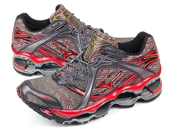 Mizuno Wave Prophecy Black/Red/Silver Mens Lightweight Running 8KN 