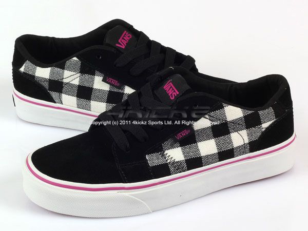 Vans Bishop (Box Plaid) Black/Viola Womens Skateboard Sneakers 2011 VN 