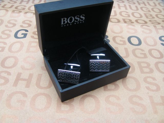 NEW HUGO BOSS DESIGNER SILVER MENS SHIRT SUIT CUFFLINKS  